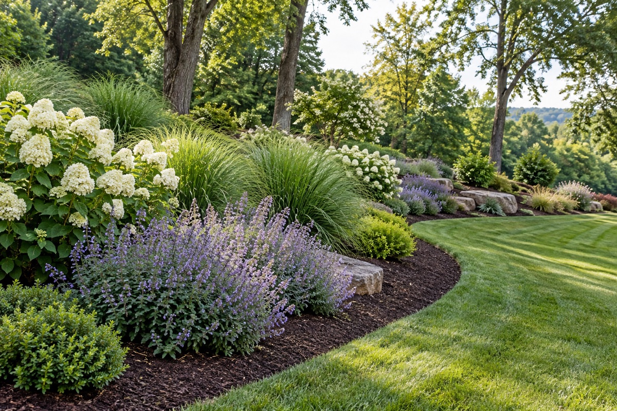 View concept: Fresh Mulch & Seasonal Color